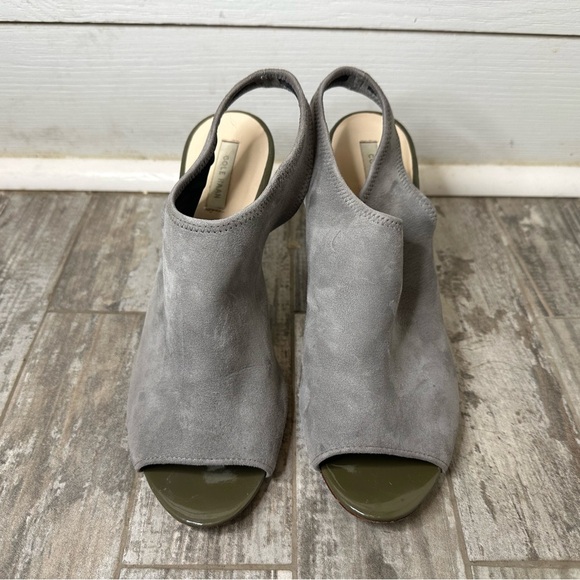 Cole Haan Open Toe Grey Suede Slingback Heel Size 8 - Picture 3 of 3